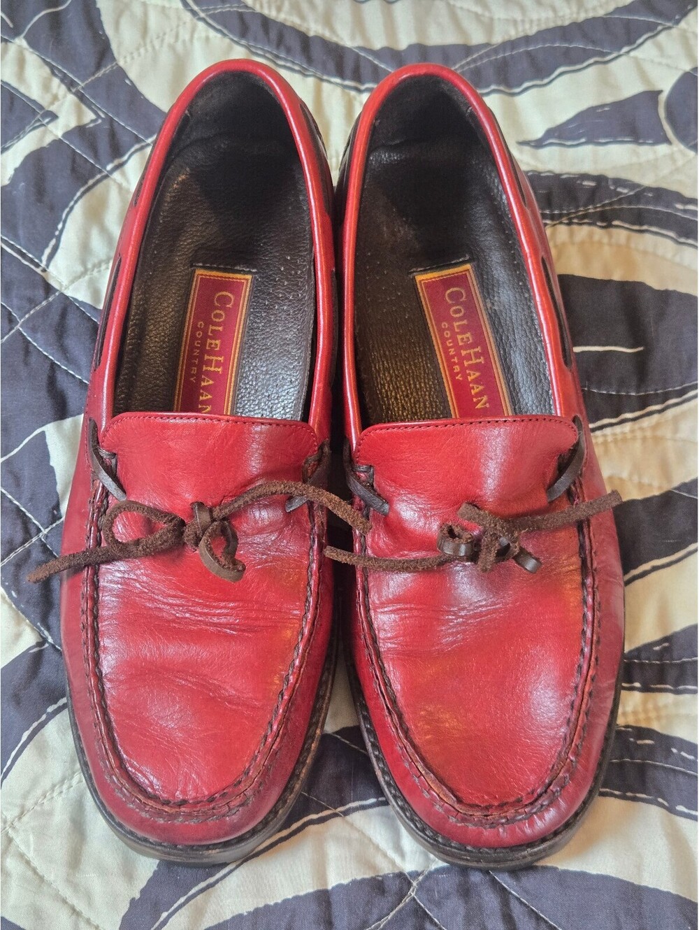 Cole Haan Leather Red Lug Sole Loafer slip on women's size 7.5